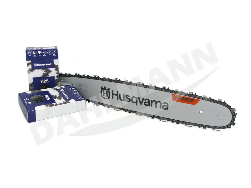 HUSQVARNA X-Force Schwert 325" 45 cm + 2 H25 Sägeketten für HUSQVARNA 455 560 XP Markenprodukt