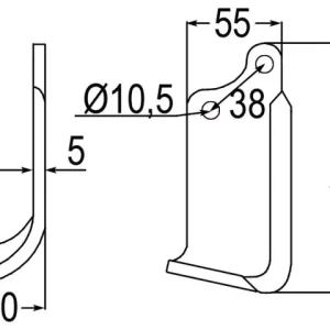 Fräsmesser li. zu Agria 1767-12869 Mega-Angebot