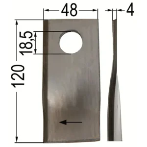 Klinge gedreht, re. 120 x 48 x 4, Dm = 18,5 mm Direkt Vom Hersteller