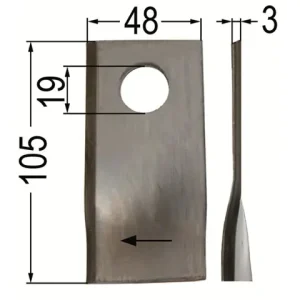 Klinge gedreht li. 105 x 48 x 4, Ø = 19 mm Solange Der Vorrat Reicht