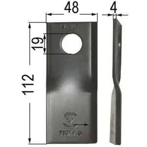 Klinge gedreht li. 112 x 48 x 4, Ø = 19 mm Online Kaufen