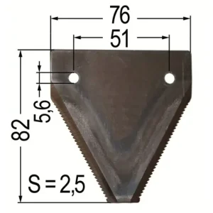 Führungsklinge 76 x 82 x 2,5, 2 Loch gezahnt Schnäppchen