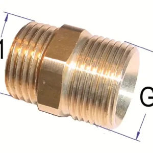 Echt Doppelnippel M 22 x 1,5 AG - 3/8