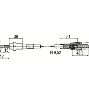 Seilzug L = 3000 mm Morse Solange Der Vorrat Reicht