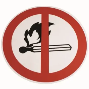 Preis Gesenkt Feuer, offene Flamme, rauchen verboten Schild Ø = 200 mm