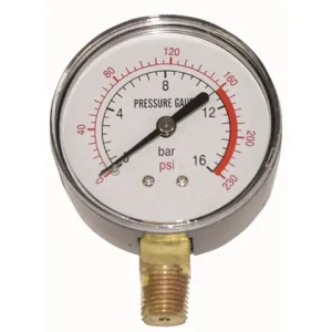 Druckluftmanometer 1/4" 0-16 bar Anschluss unten Mega-Angebot