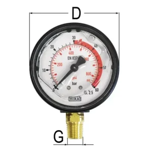 Zertifiziert Manometer 0-60 bar