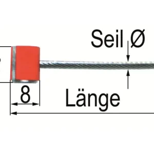 Preis Gesenkt Seil 2,0mm L=2m mit Quernippel 8x10 PVC
