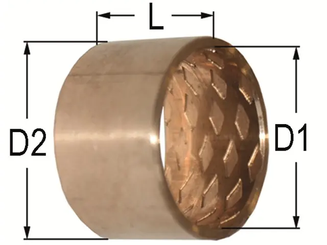 Zylinderbuchse 50 / 55 x 40 mm Massivbronze Zertifiziert
