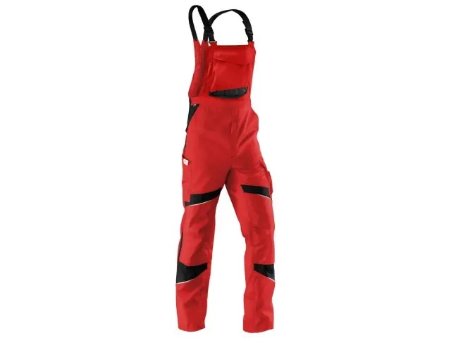 Direktkauf Latzhose 62 mittelrot-schwarz ACTIVIQ