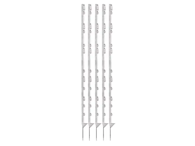 (5 Stk) Kunststoffpfahl Titan PLUS weiß 157 cm Gesamthöhe Nur Heute