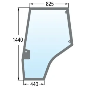 Geprüft Türscheibe li. zu MF 4272770M1 Loschabst.=550 mm (mit Tunnel im Fußboden)