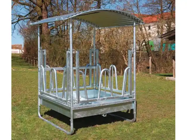 Viereckraufe Hobby, 8 Fressplätze, mit Palisadengitter Echt