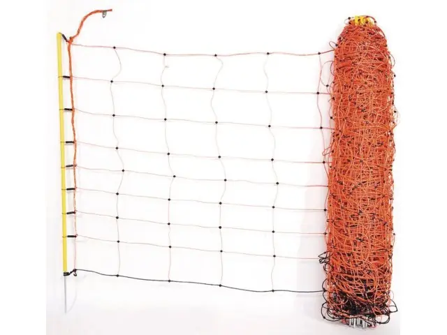 Schafnetz 50m Höhe: 90 cm, Einzelspitze, gelbe Pfähle Billig