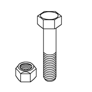 Schraube mit Sicherungsmutter - M16 x 2x80 - 10.9 zu Müt Solange Der Vorrat Reicht