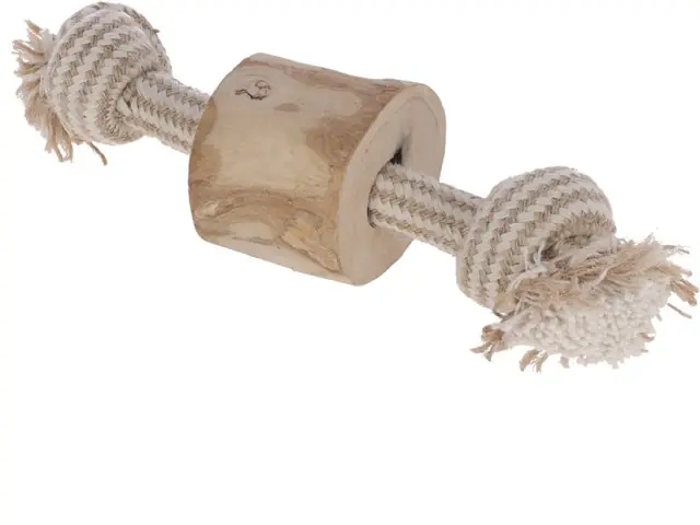 Wochenendangebot Hantel S, Jute/Baumwolle, mit Kaffeeholz, 20 cm