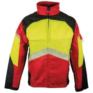 Versand Am Gleichen Tag Solidur Schnittschutzjacke Authentic rot/gelb Gr M KLASSE 1