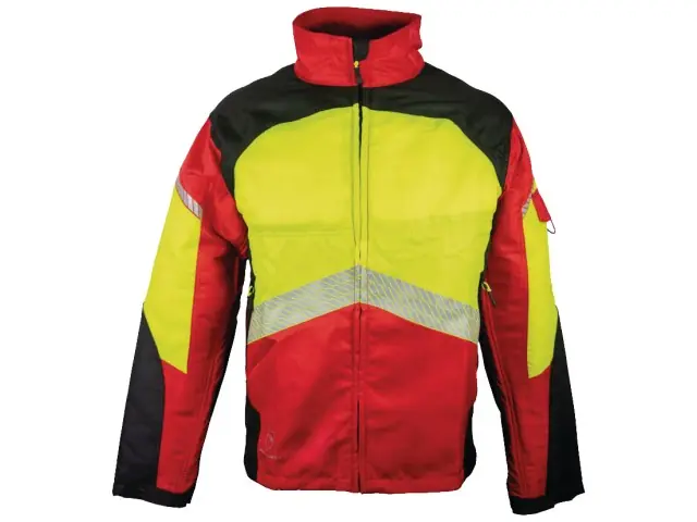 Versand Am Gleichen Tag Solidur Schnittschutzjacke Authentic rot/gelb Gr M KLASSE 1