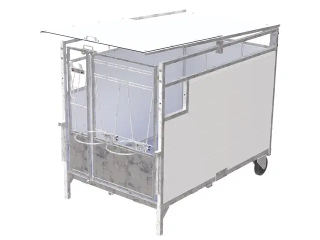 Heißes Angebot Dach Kälberbox groß, schiebbar
