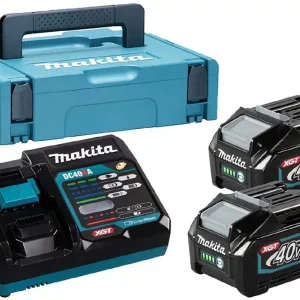 Makita Akku Power Source Kit Li 40V 4 Ah im MAKPAC Größe 1 mit 2 x Akku 4,0 Ah BL4040 und Schnellladegerät DC40RA Must-Have