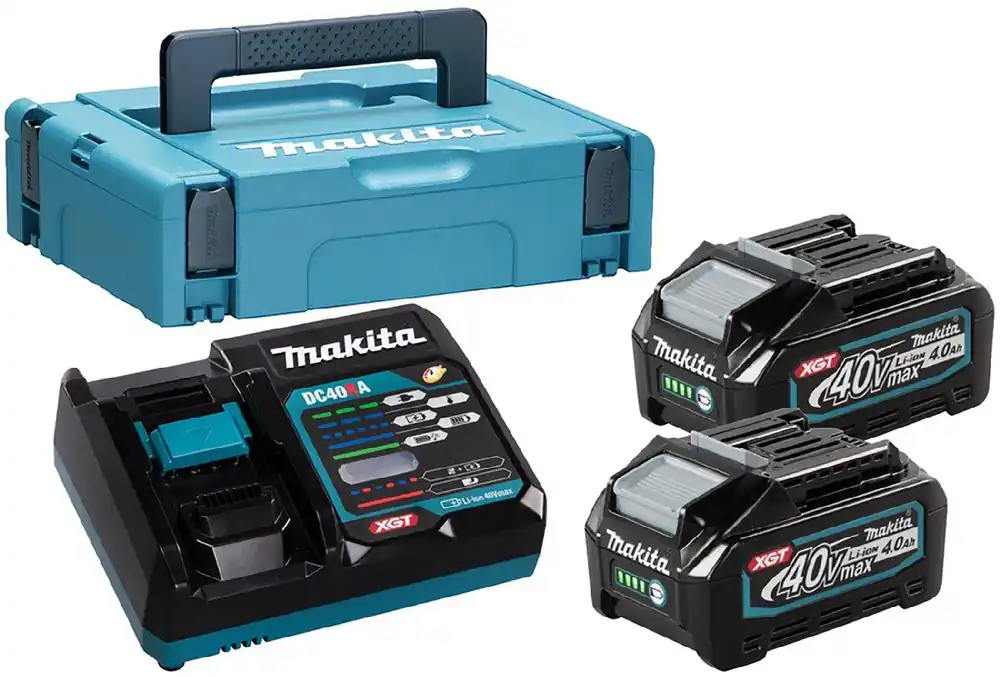 Makita Akku Power Source Kit Li 40V 4 Ah im MAKPAC Größe 1 mit 2 x Akku 4,0 Ah BL4040 und Schnellladegerät DC40RA Must-Have