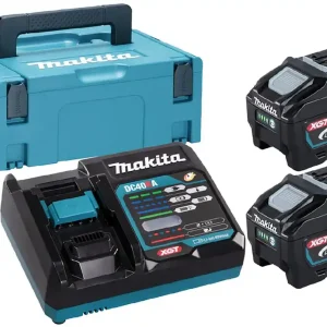 Preisreduziert Makita Akku Power Source Kit Li 40V 5 Ah im MAKPAC Größe 2 mit 2 x Akku BL4050F, 5 Ah und Schnellladegerät DC40RA