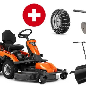 Nur Für Kurze Zeit Husqvarna Profi-Frontmäher R 316TX inkl. Mähdeck Combi 103 - Winterpaket mit Schneeschild, Gummileiste, Gewicht und Schneeketten