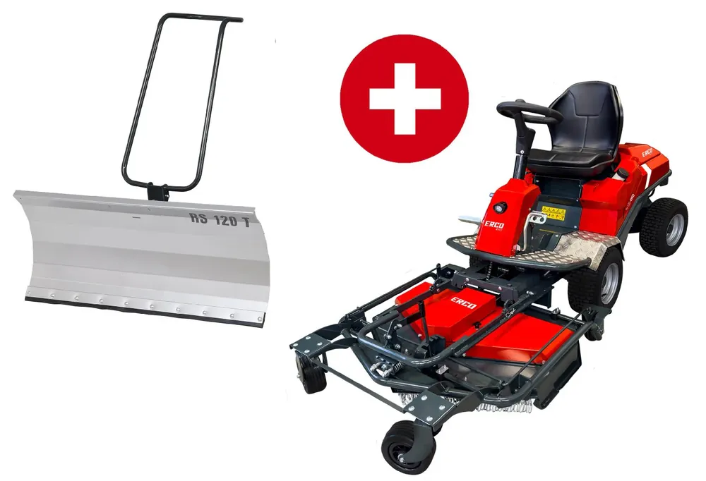 ERCO Frontmäher mit Allradantrieb FM-220-4WD Grundgerät mit Wiesendeck - Bundle - und Schneeräumschild 100cm Heißes Angebot