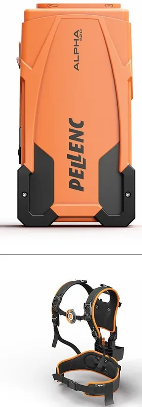 Geprüft Pellenc Akkus Paket ALPHA 520 + Tragesystem ALPHA