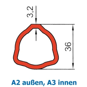 Top-Preis Profilrohr p. f. Bypy Gr. 2 aussen + Gr. 3 innen