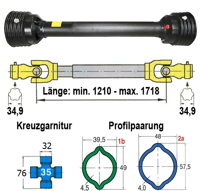 Benzi "Energy" Gelenkwelle L05, Gabelweite 90 mm Versand Am Gleichen Tag
