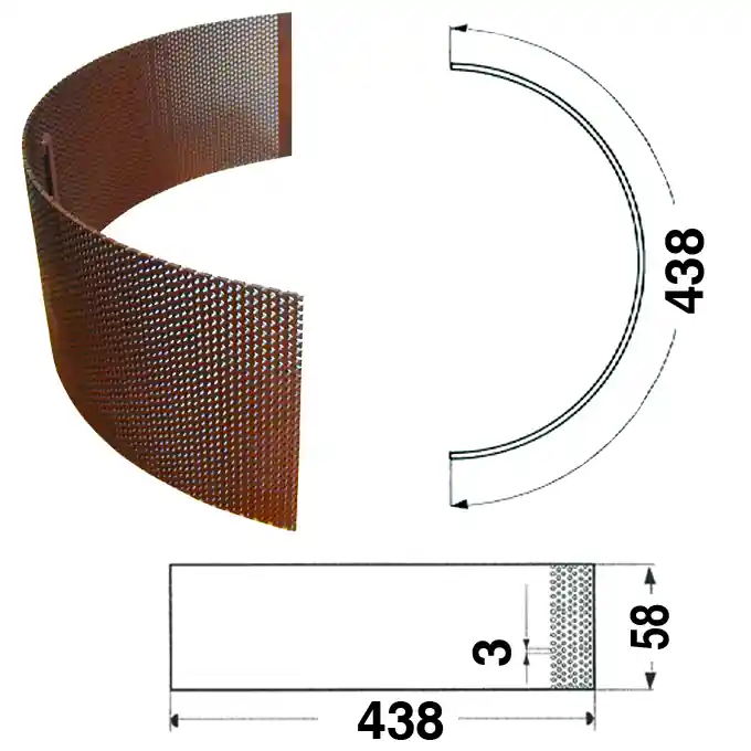 Saisonangebot Mühlensieb 438 x 58 x Loch-Ø 3 mm