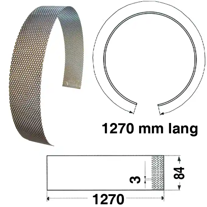 Sonderangebot Mühlensieb 1270 x 84 x Loch-Ø 3,0mm