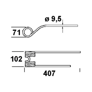 Rabatt Heuwenderzinken p. f. Stoll 0673741, links
