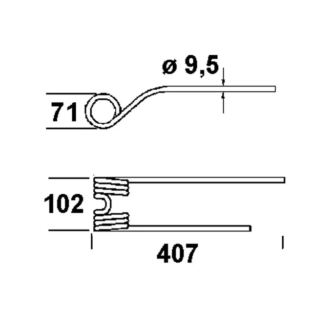 Rabatt Heuwenderzinken p. f. Stoll 0673741, links
