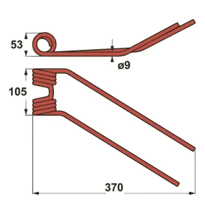 Heuwenderzinken p. f. Fahr 1-1040-001-500.10, links Preisreduziert