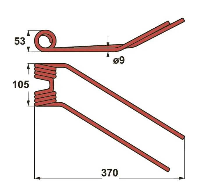 Heuwenderzinken p. f. Fahr 1-1040-001-500.10, links Preisreduziert