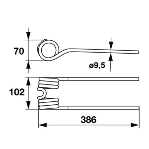 Heuwenderzinken p. f. Pöttinger 436145 Echt