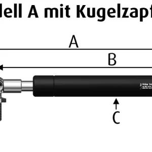 Gasdruckfeder 785 mm lang, 200 N Schneller Versand