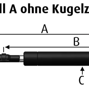 Gasdruckfeder 740 mm lang, 150 N Mega-Angebot