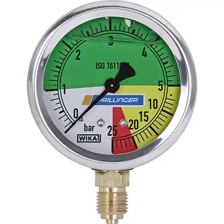 Glyzerin Manometer, Arbeitsdruck 05 / 25 bar Direktkauf