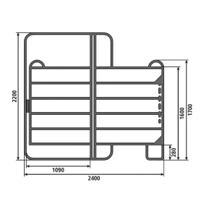 Weidepanel, mit Tor – 2,40 m lang Neuheit