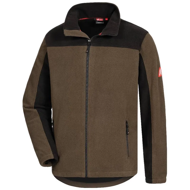 Markenware Fleecejacke Motion Tex Plus, Braun/Schwarz, Gr. 4XL