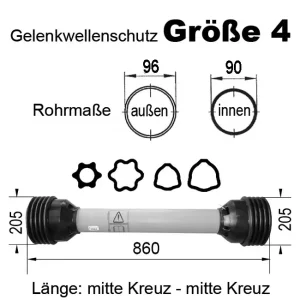 Gelenkwellenschutz "Gr. 4", 860 mm Markenware