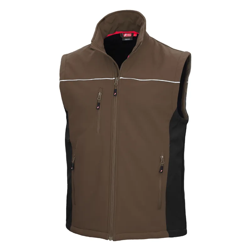 Neue Ware Softshellweste Motion Tex Light, Braun/ Schwarz, Gr. 3XL