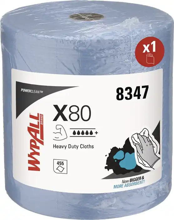Wischtuch WypAll® X80 8347 L.ca.315 mmxB.ca.310mm blau 1-lagig Rl.WYPALL Garantierte Lieferung