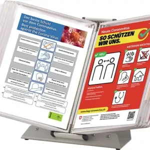 Tischständer PVC weiß 10 Sichttafeln A4 lackierter Metallständer TARIFOLD Neue Ware