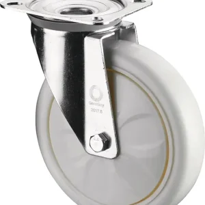 Sonderaktion Lenkrolle D.125mm Trgf.450kg Ku.Platte L138xB110mm Farbe Rl.weiß BS ROLLEN