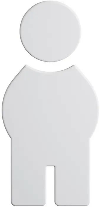 Geprüft Symbol Mann 801.91B010 PA Farb-Nr.98 B.71,5mm H.150mm S.3mm HEWI
