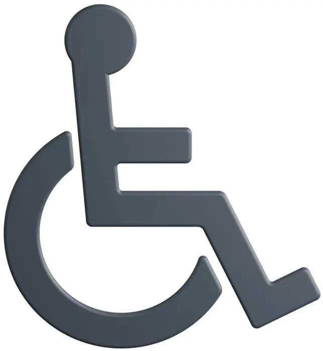 Symbol Barrierefrei 801.91B030 PA Farb-Nr.92 B.135mm H.150mm S.3mm HEWI Nur Heute